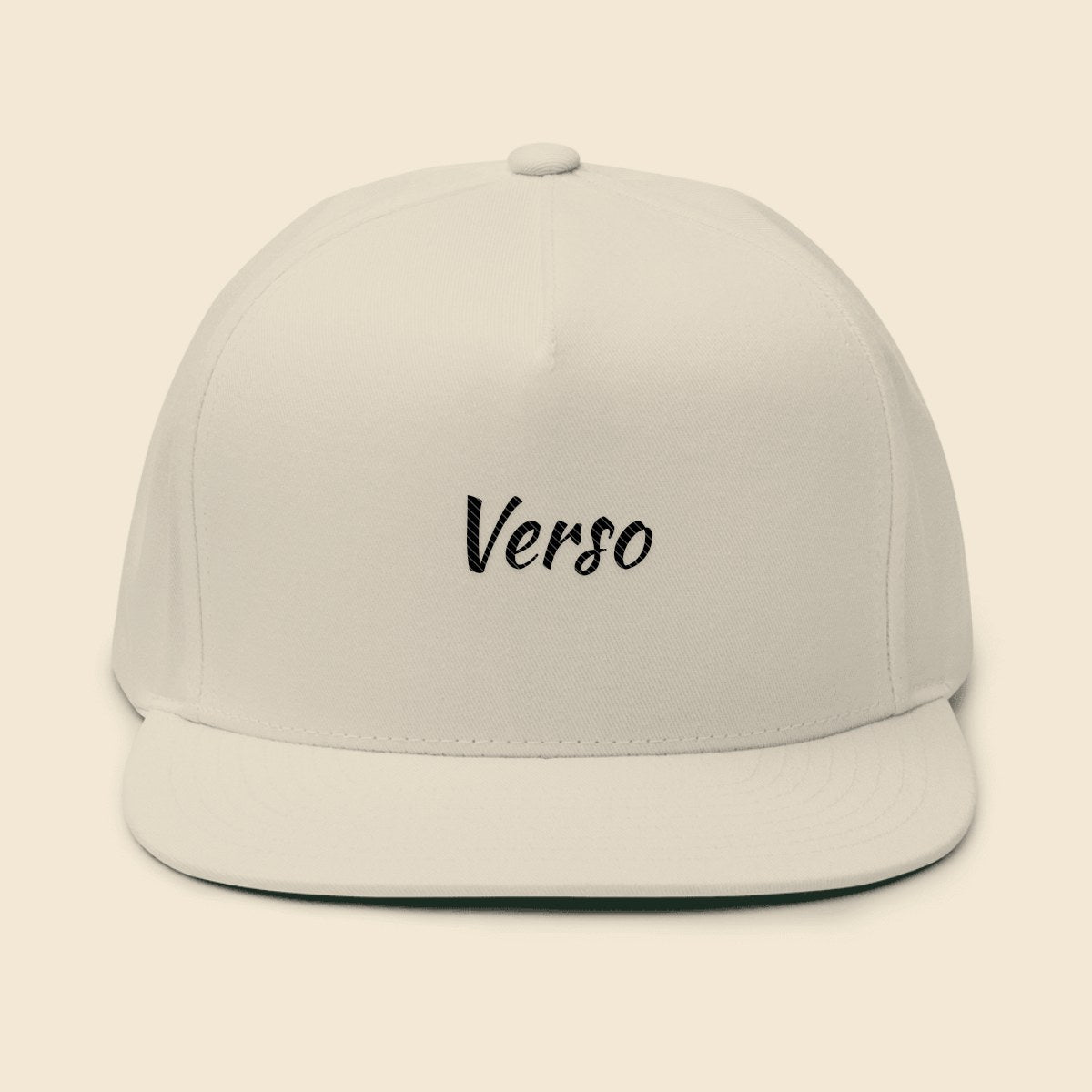 Casquette Plate personnalisable, coloris Blanc, Verso Paris · exemple Blanc · logo Verso