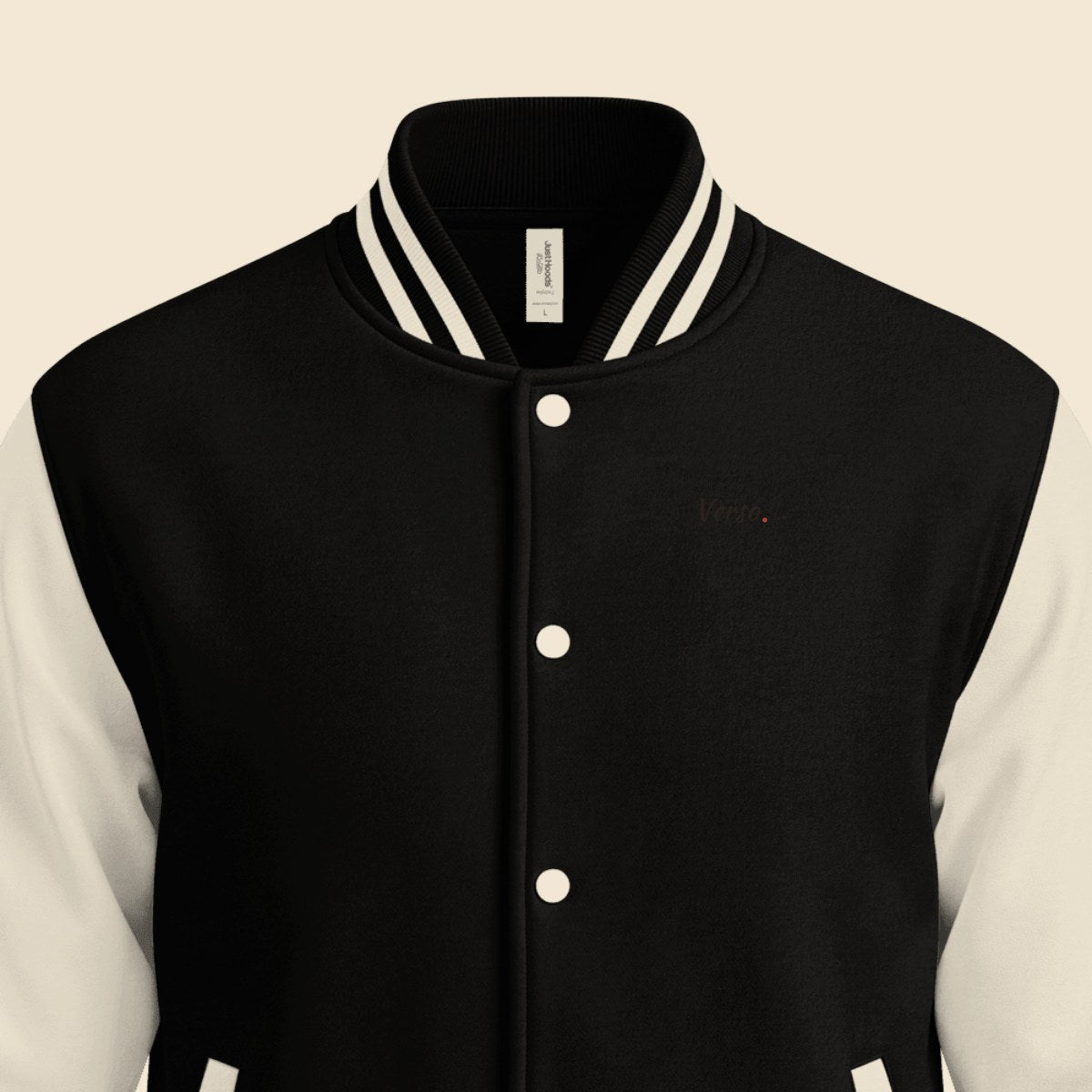 Veste Universitaire personnalisable, coloris Arctic blanc, Verso Paris · exemple Arctic blanc · logo Verso