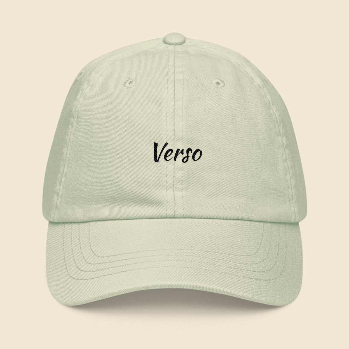 casquette-pastel-studio · exemple Pastel Mint · logo Verso
