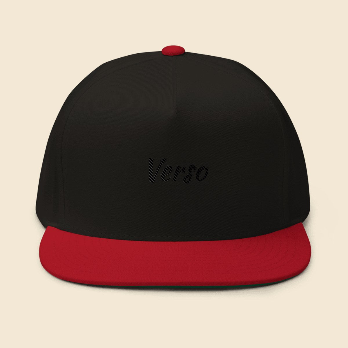 casquette-plate-studio · exemple Rouge · logo Verso