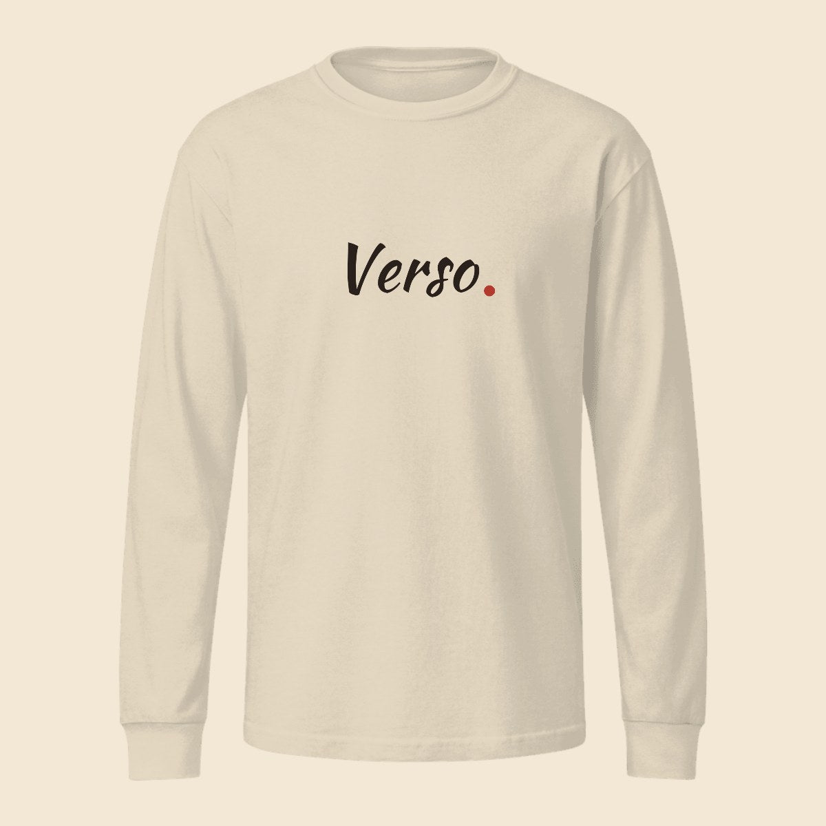 Tee Manches Longues Garment Dye personnalisable, coloris Blanc vintage, Verso Paris · exemple Blanc vintage · logo Verso