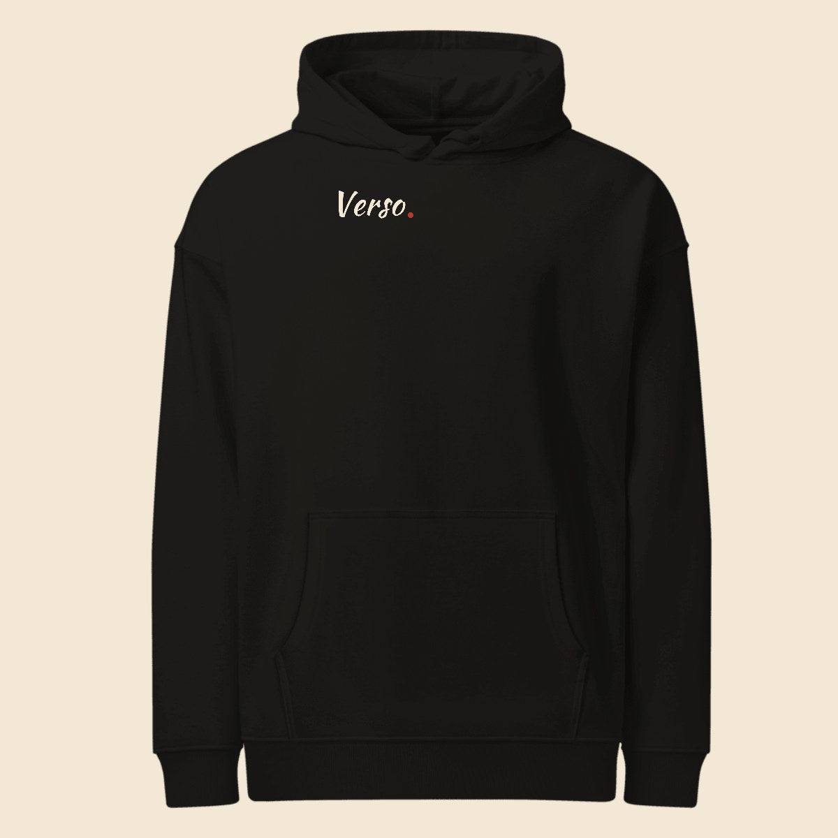 Hoodie Slammer 2.0 personnalisable, coloris Noir, Verso Paris · exemple Noir · logo Verso