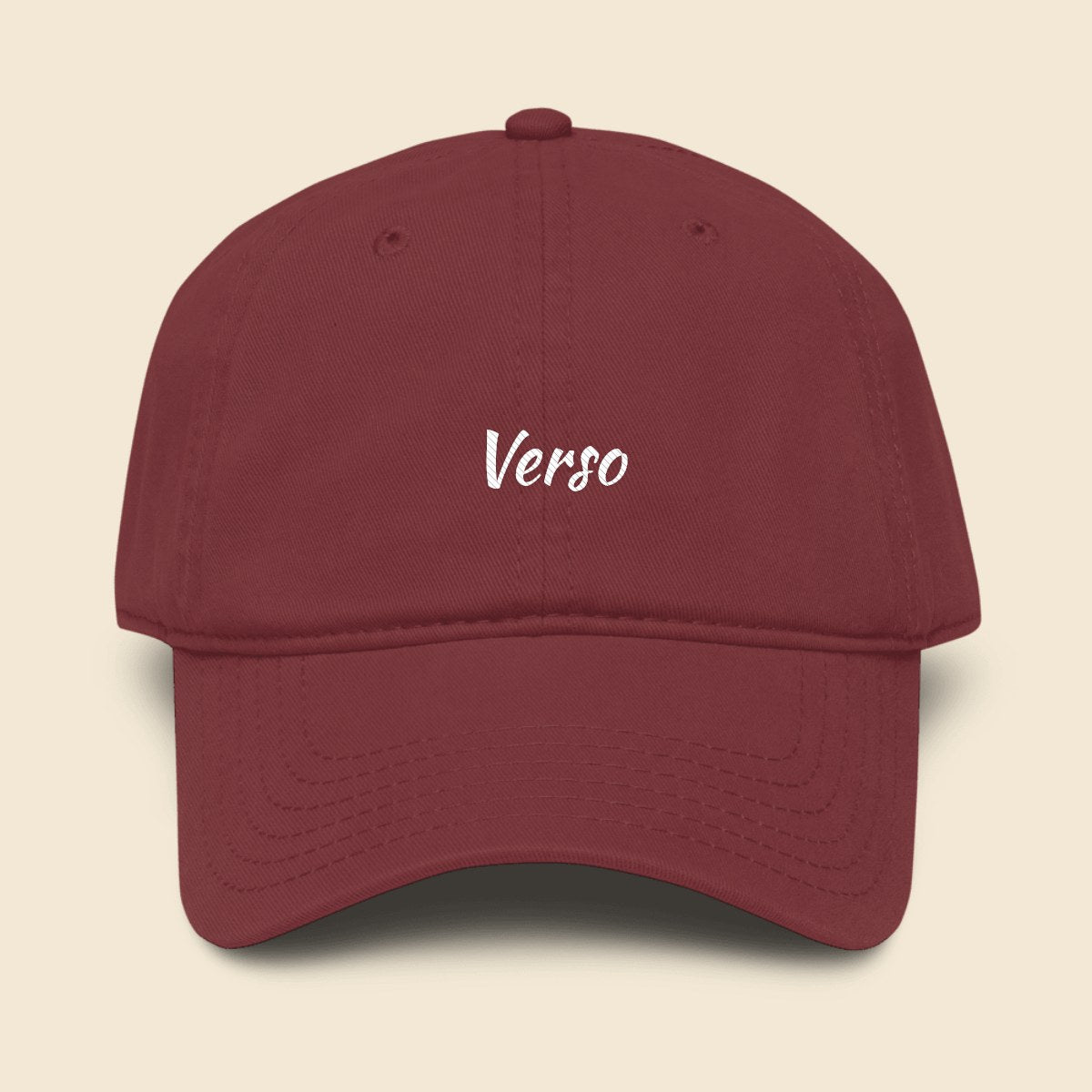 casquette-camionneur-garment-washed-baseball-cap-studio · exemple Bordeaux · logo Verso