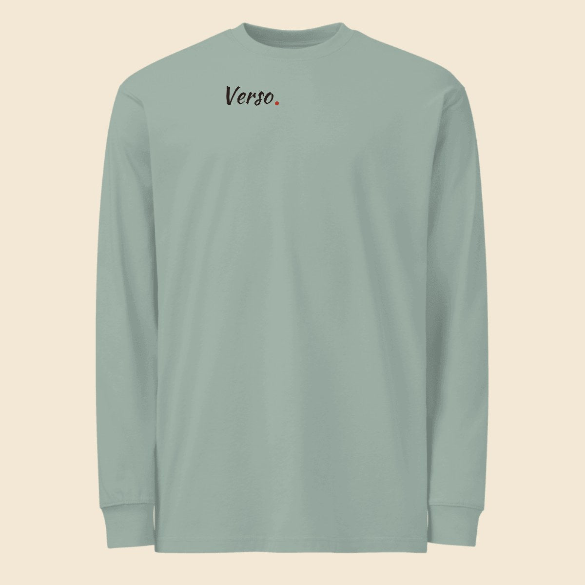 Tee Manches Longues Lourd personnalisable, coloris Agave, Verso Paris · exemple Agave · logo Verso