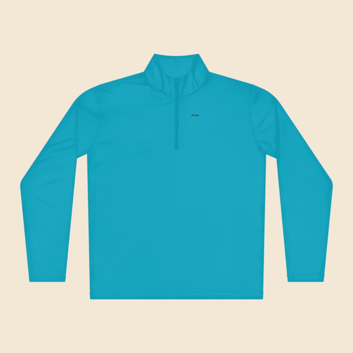 Pull Demi-Zip Sport personnalisable, coloris Atomic bleu, Verso Paris · exemple Atomic bleu · logo Verso