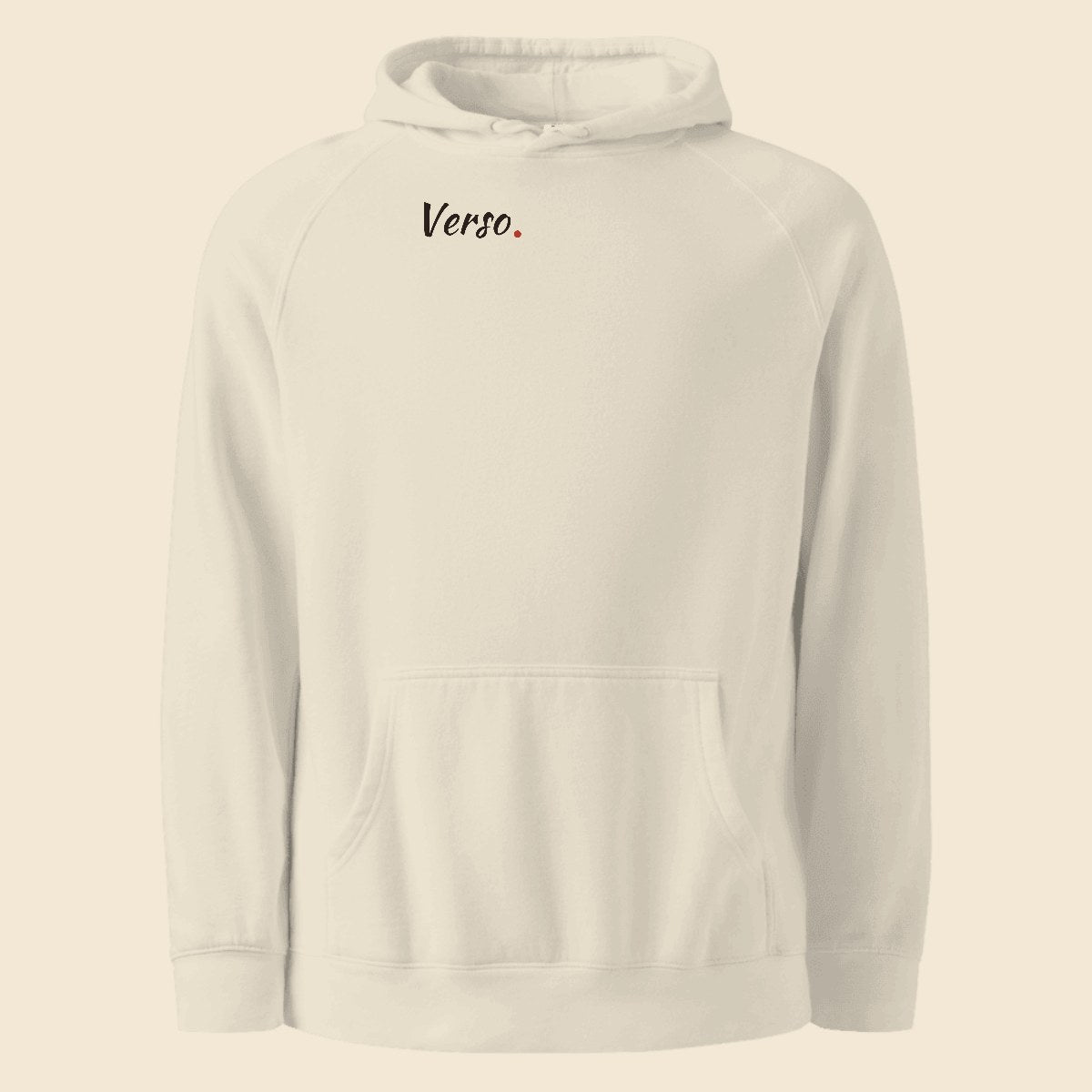 Hoodie Kangourou personnalisable, coloris Blanc, Verso Paris · exemple Blanc · logo Verso