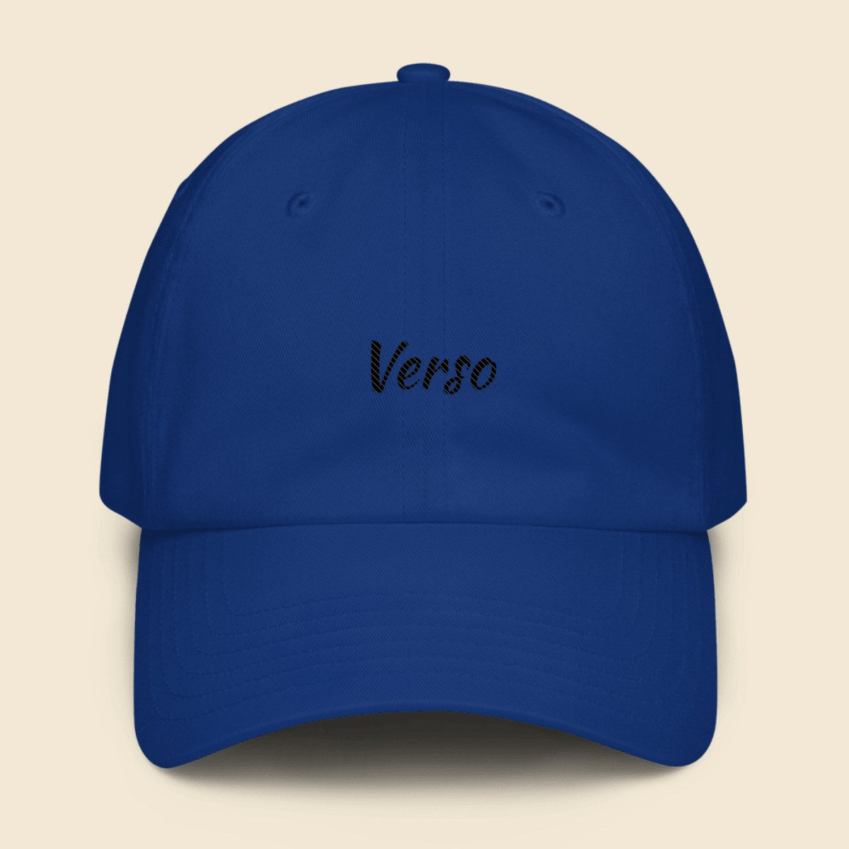 casquette-dad-studio · exemple Bleu royal · logo Verso