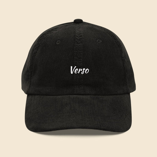 Casquette Corduroy personnalisable, coloris Noir, Verso Paris · exemple Noir · logo Verso