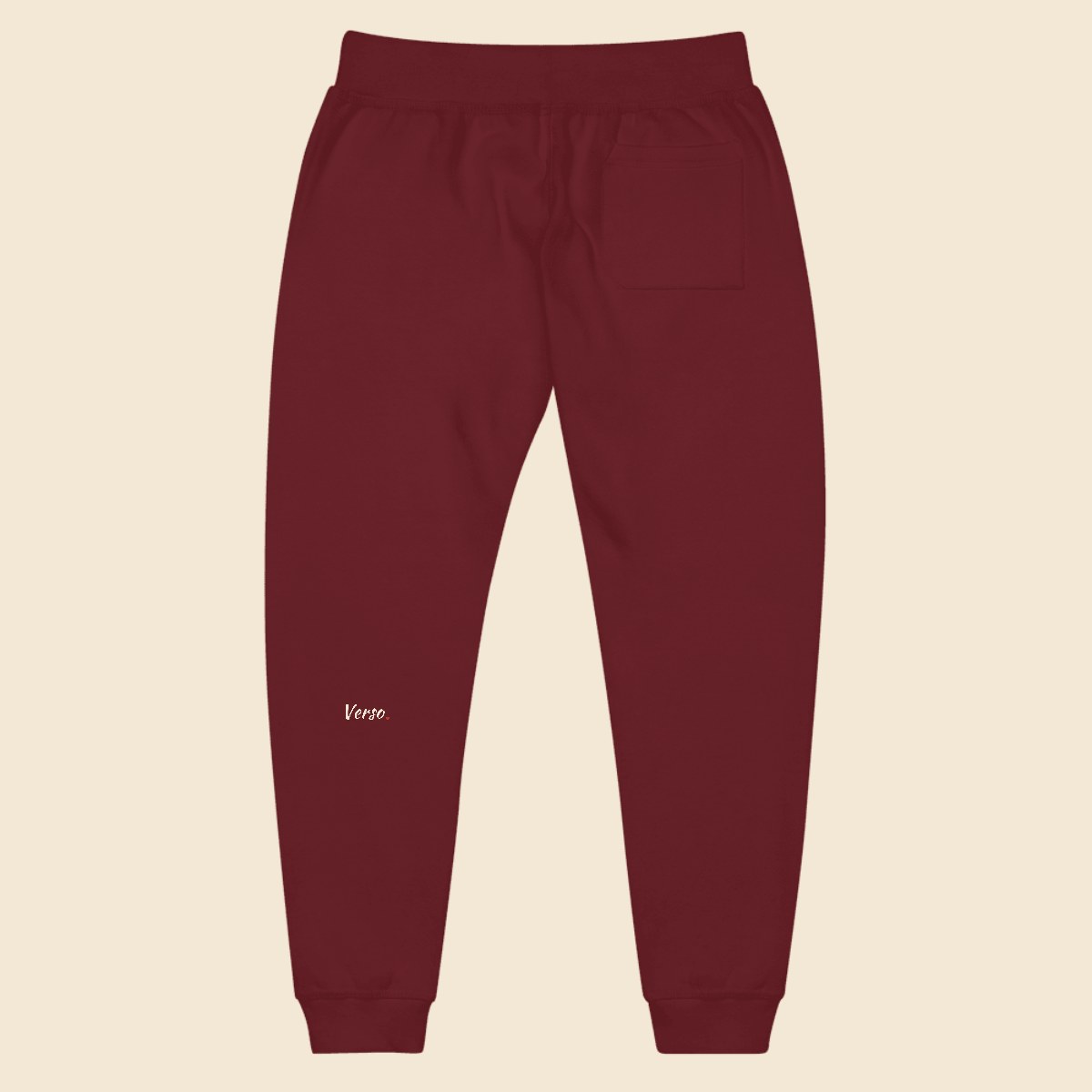 Pantalon Fleece personnalisable, coloris Bordeaux, Verso Paris · exemple Bordeaux · logo Verso