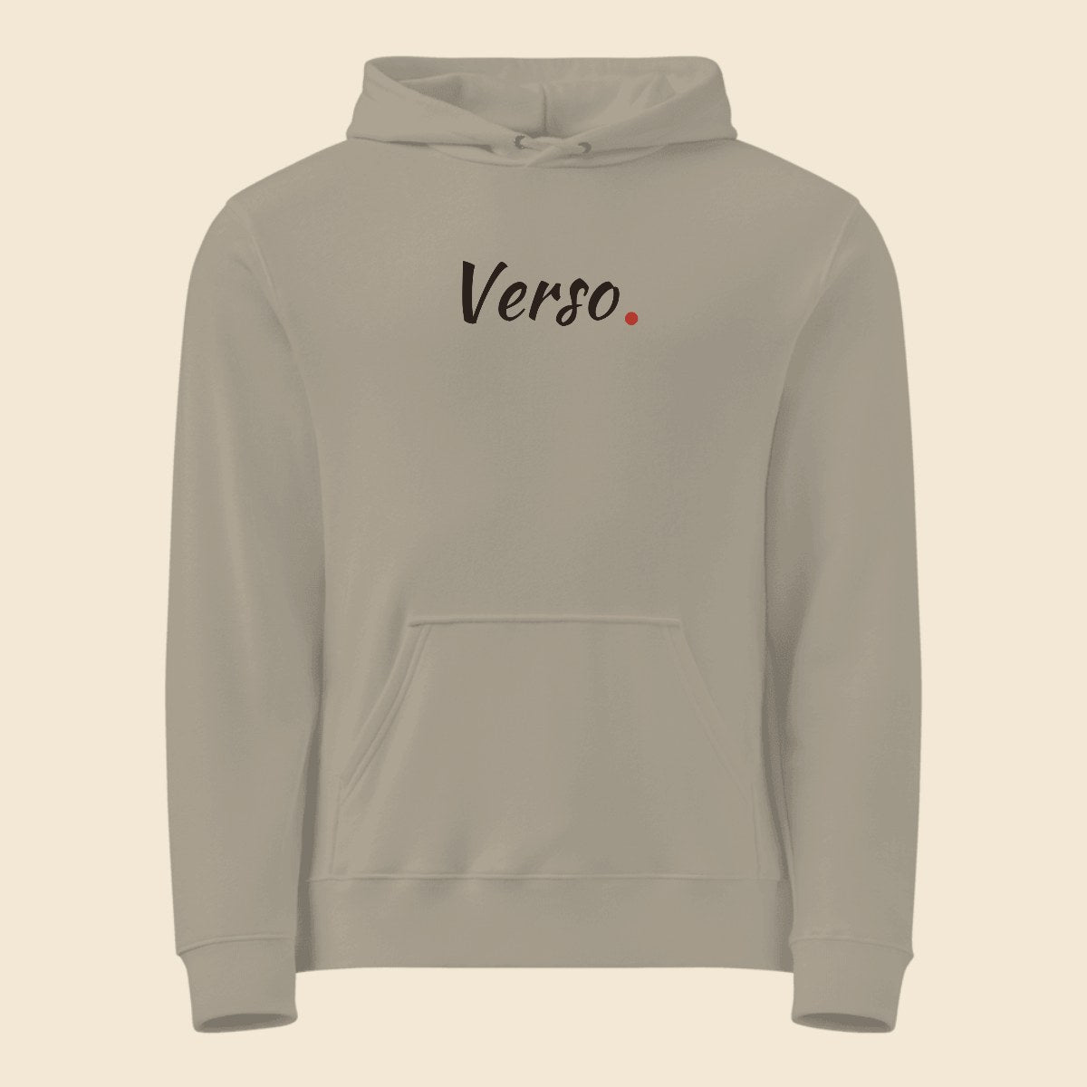 Hoodie Basique personnalisable, coloris Gris chiné, Verso Paris · exemple Gris chiné · logo Verso