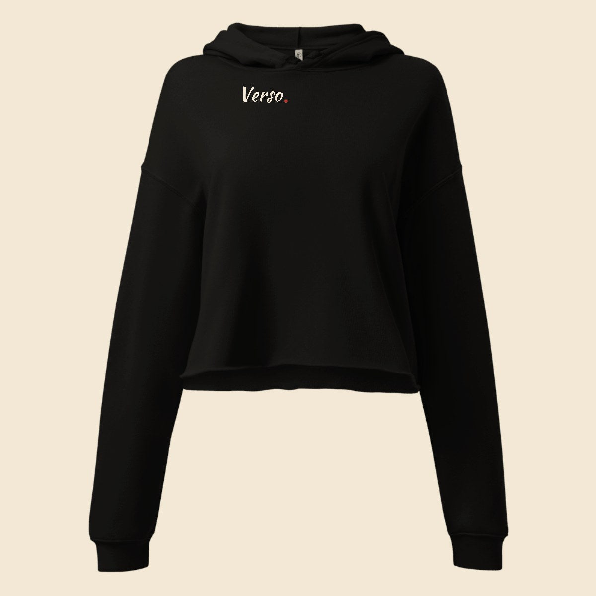 women-crop-hoodie-studio · exemple Noir · logo Verso