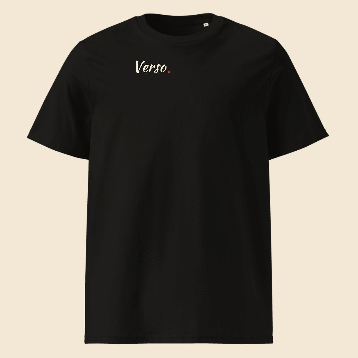 Tee Jersey Col Rond Stanley/Stella SATU001 personnalisable, coloris Noir, Verso Paris · exemple Noir · logo Verso