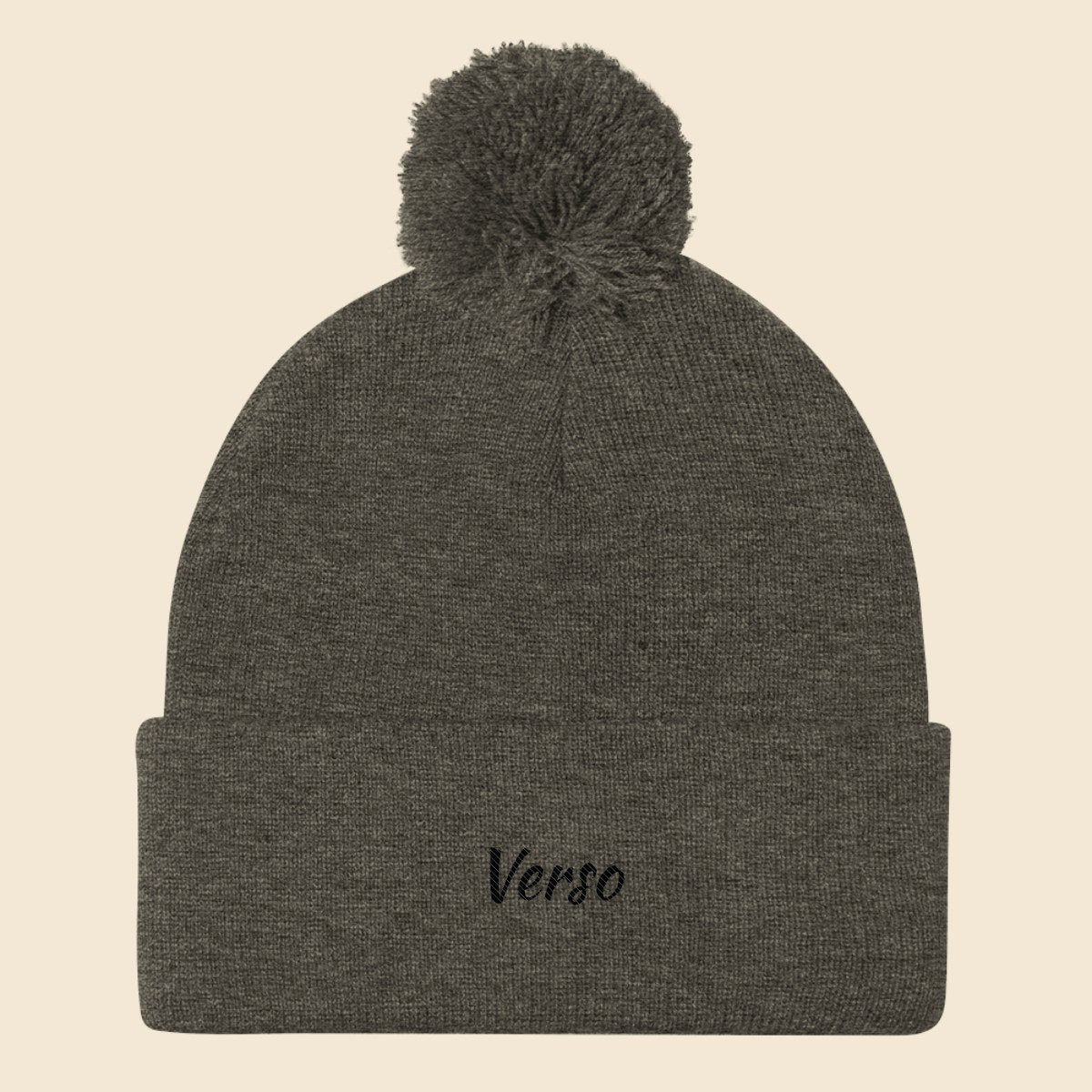 bonnet-pompon-sportsman-sp15-studio · exemple Gris foncé chiné · logo Verso