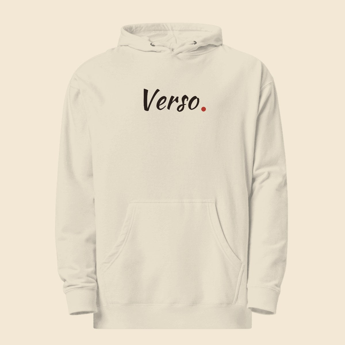 Hoodie Mi-Lourd personnalisable, coloris Blanc, Verso Paris · exemple Blanc · logo Verso