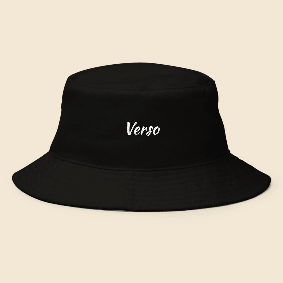 Chapeau Bob Bucket Hat I Big Accessories BX003 personnalisable, coloris Noir, Verso Paris · exemple Noir · logo Verso