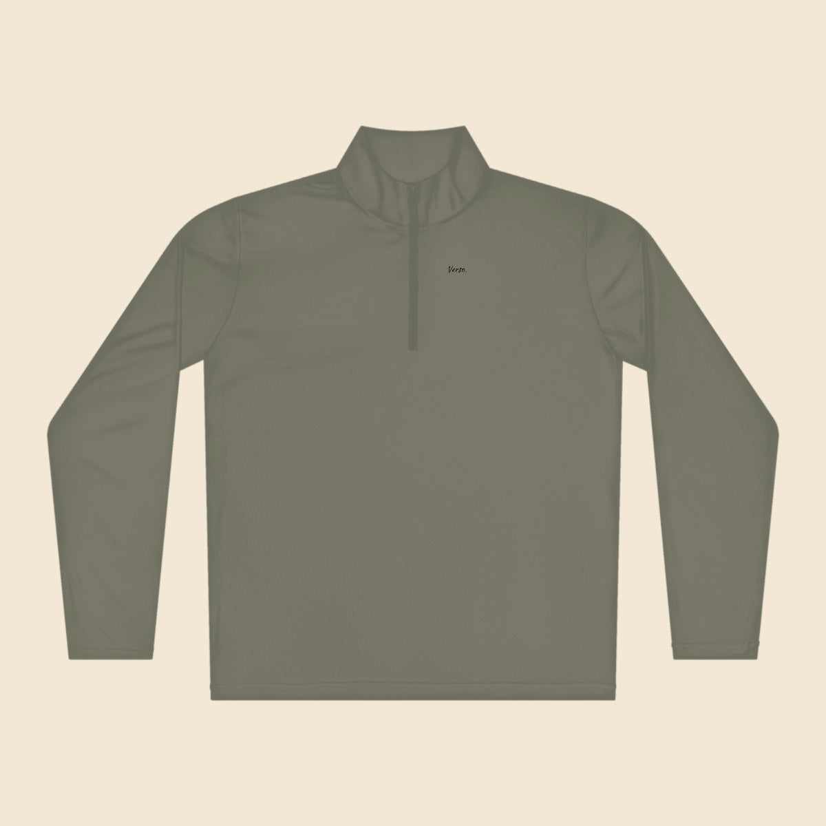 Pull Demi-Zip Sport personnalisable, coloris Gris Concrete, Verso Paris · exemple Gris Concrete · logo Verso