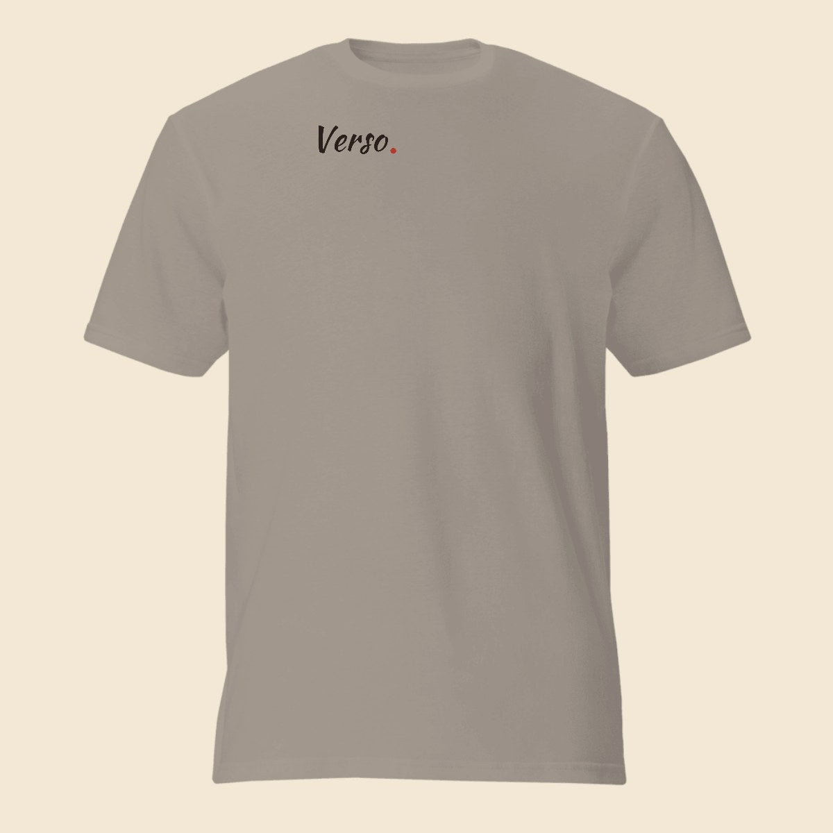 Tee Jersey Col Rond Gildan 980 personnalisable, coloris Gris chiné, Verso Paris · exemple Gris chiné · logo Verso