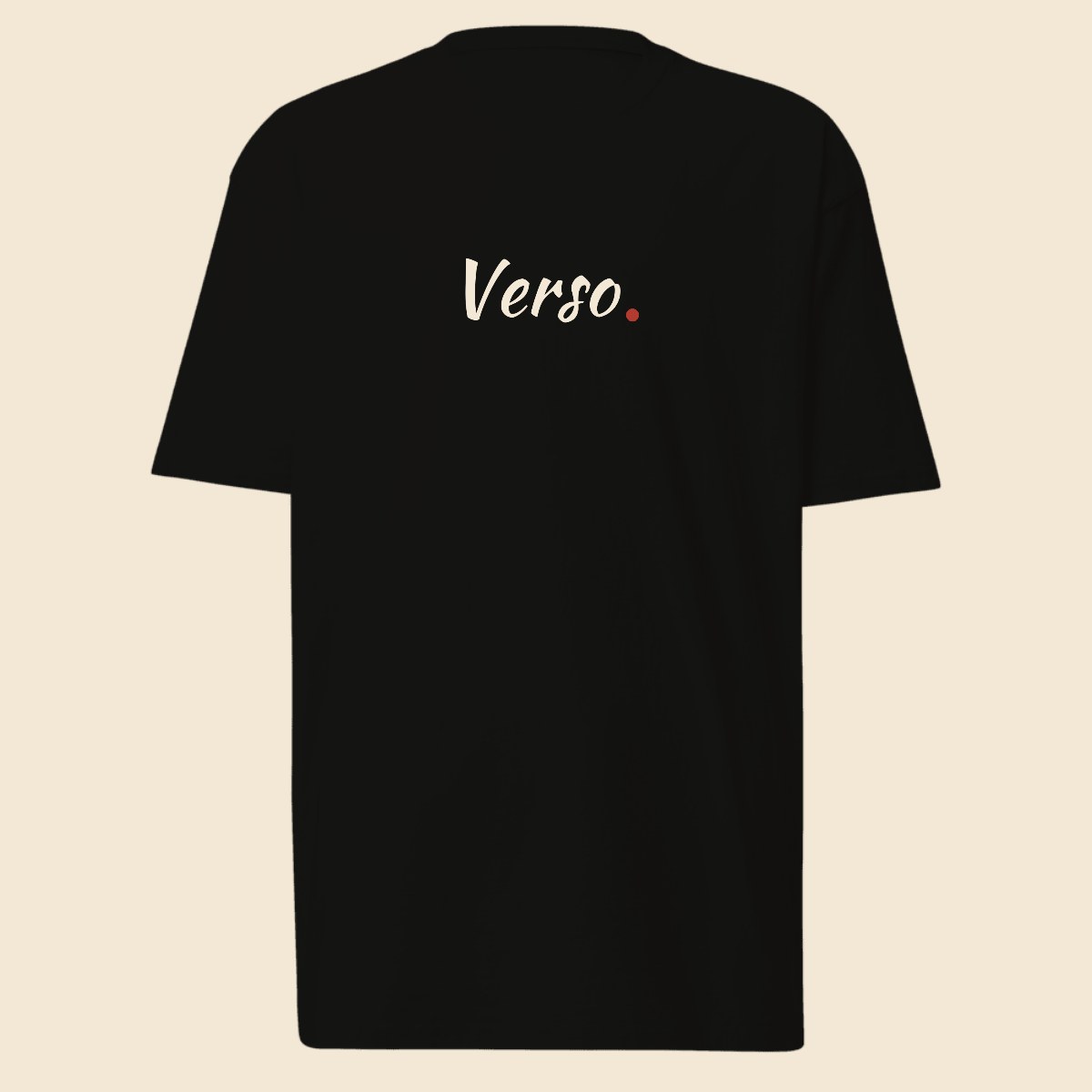 Tee Jersey Col Rond Cotton Heritage MC1086 personnalisable, coloris Noir, Verso Paris · exemple Noir · logo Verso
