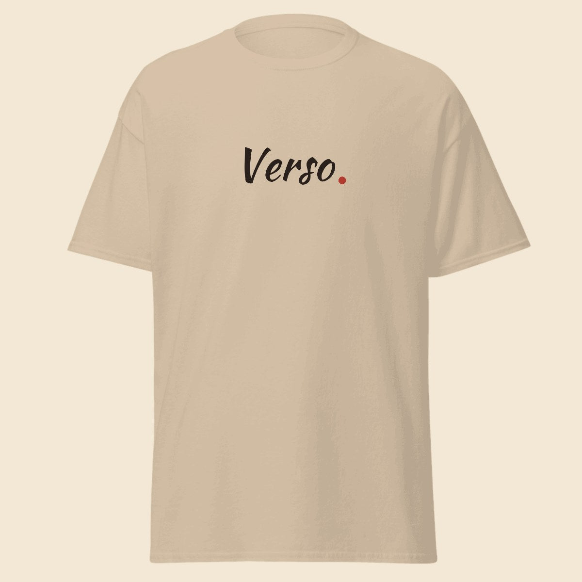 Tee Jersey Classique personnalisable, coloris Naturel, Verso Paris · exemple Naturel · logo Verso