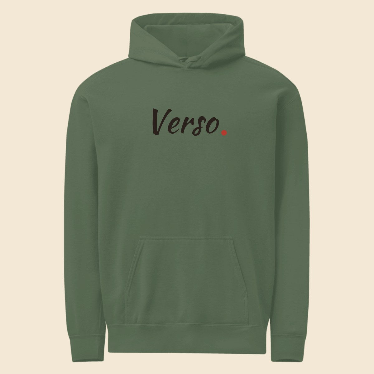 Sweatshirt À Capuche Unisex Garment-Dyed Hooded Sweatshirt I Comfort Colors 1567 personnalisable, coloris Bleu épicéa, Verso Paris · exemple Bleu épicéa · logo Verso