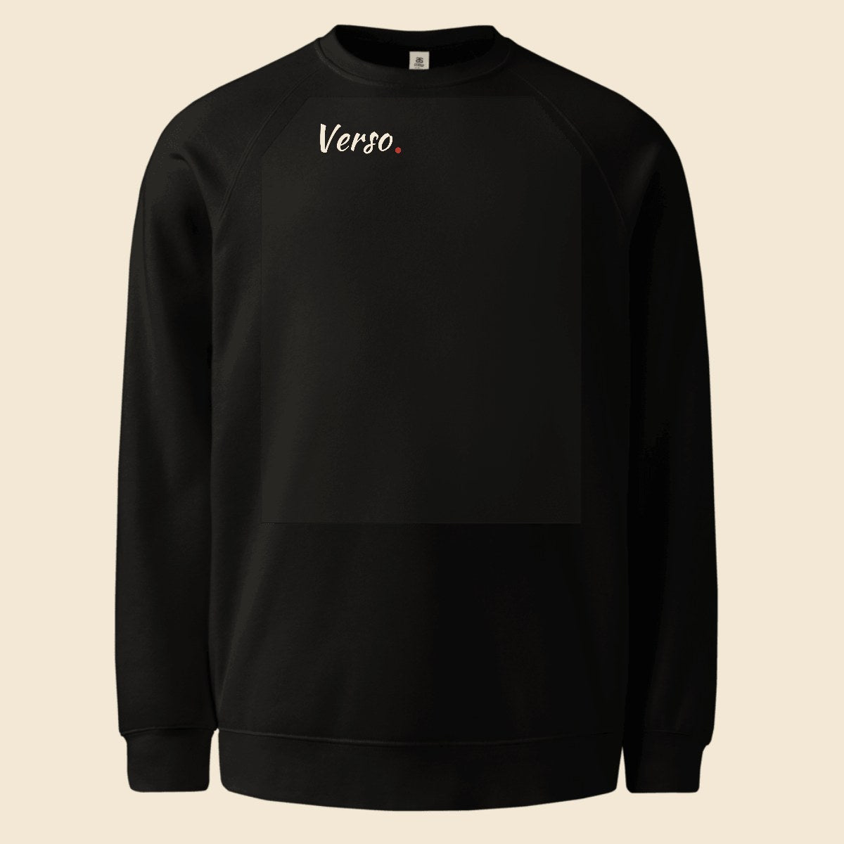 sweatshirt-raglan-studio · exemple Noir · logo Verso
