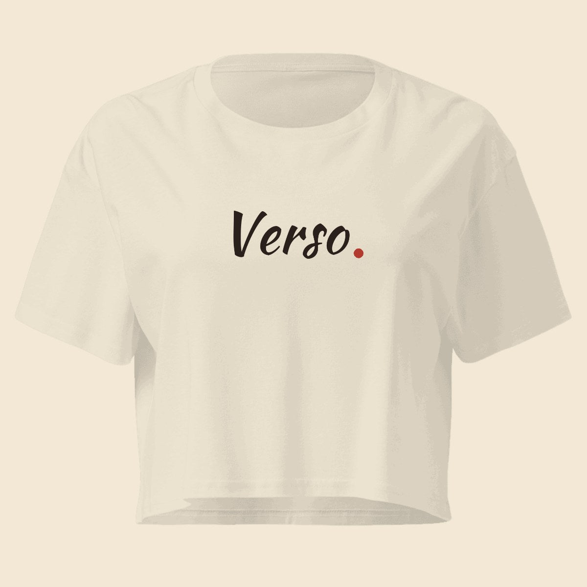 Crop Top personnalisable, coloris Blanc, Verso Paris · exemple Blanc · logo Verso