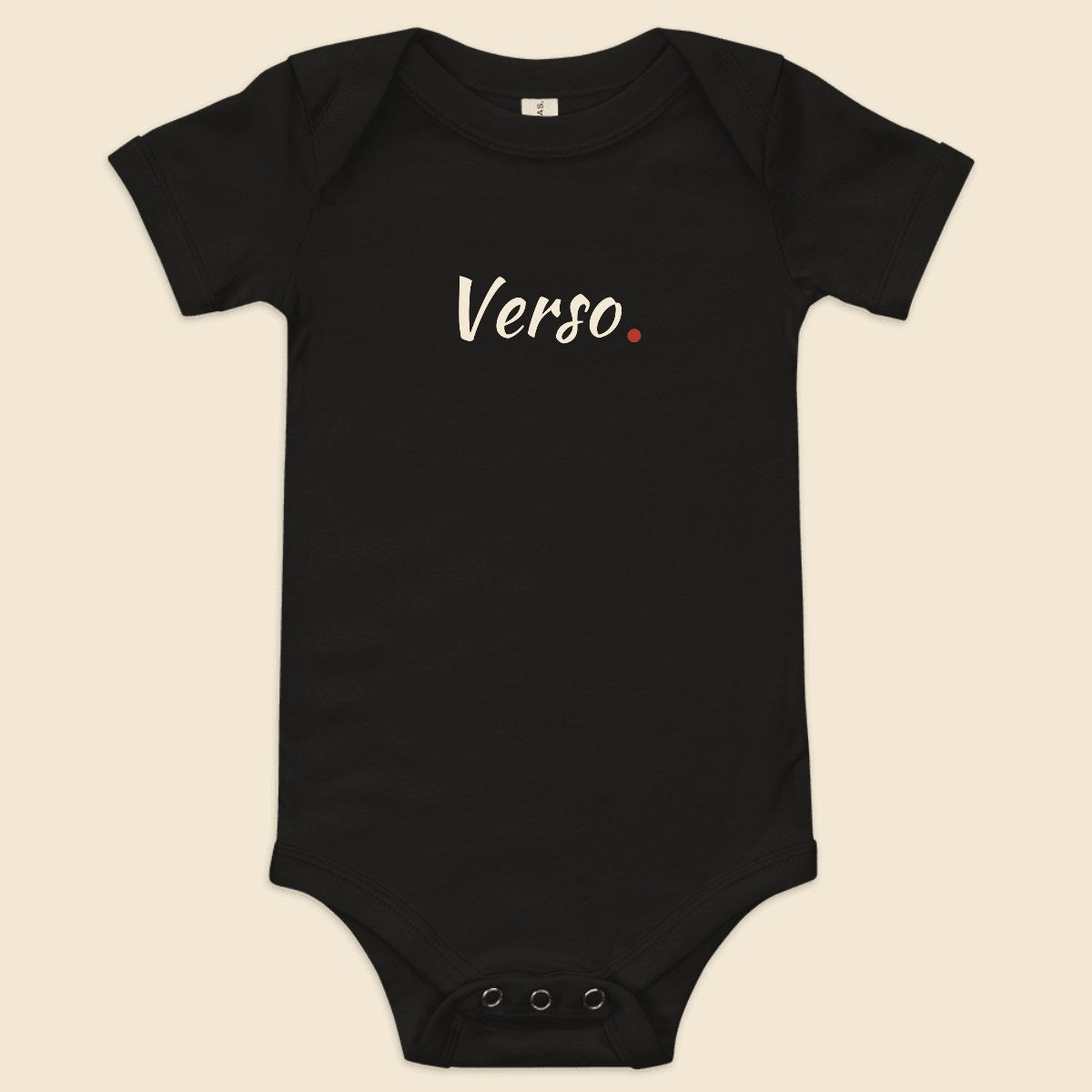 body-bebe-manches-courtes-studio · exemple Noir · logo Verso