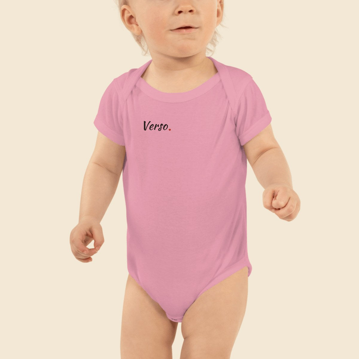 bodysuit-manches-courtes-studio · exemple Rose · logo Verso