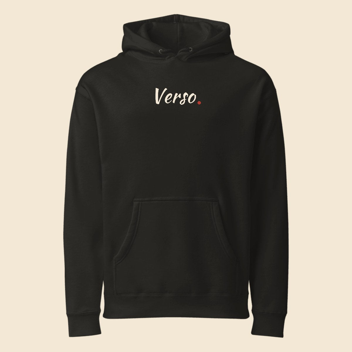 Sweatshirt À Capuche Lourd personnalisable, coloris Noir, Verso Paris · exemple Noir · logo Verso