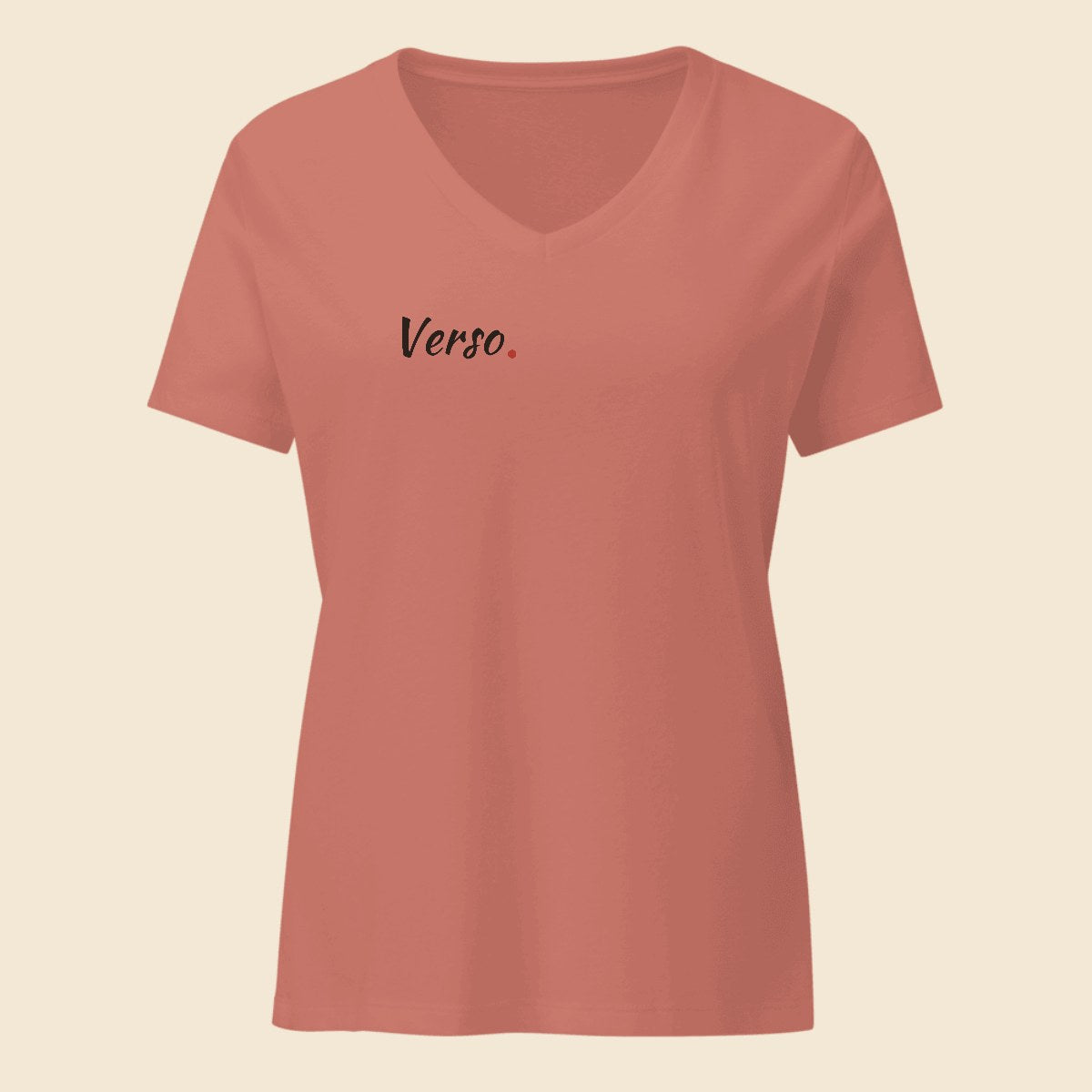 tee-jersey-col-v-bella-canvas-6405cvc-studio · exemple Mauve chiné · logo Verso