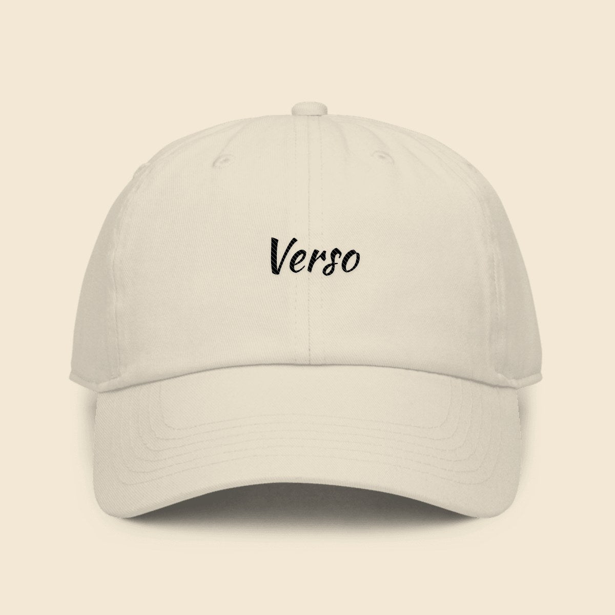 Casquette Baseball Ajustée personnalisable, coloris Blanc, Verso Paris · exemple Blanc · logo Verso