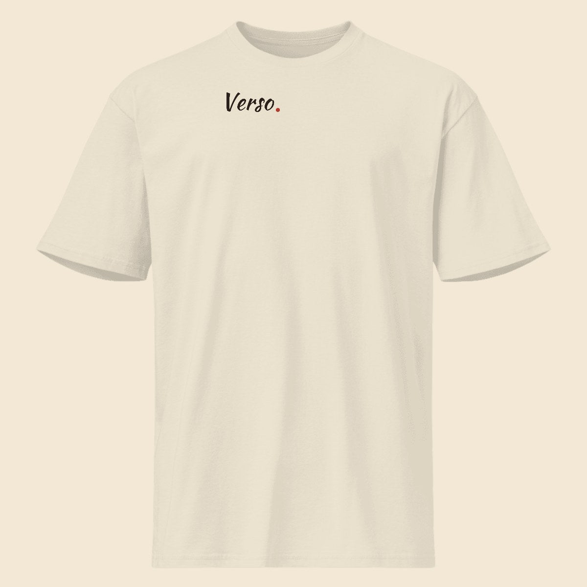Tee Jersey Col Rond Cotton Heritage MC1082 personnalisable, coloris Blanc, Verso Paris · exemple Blanc · logo Verso
