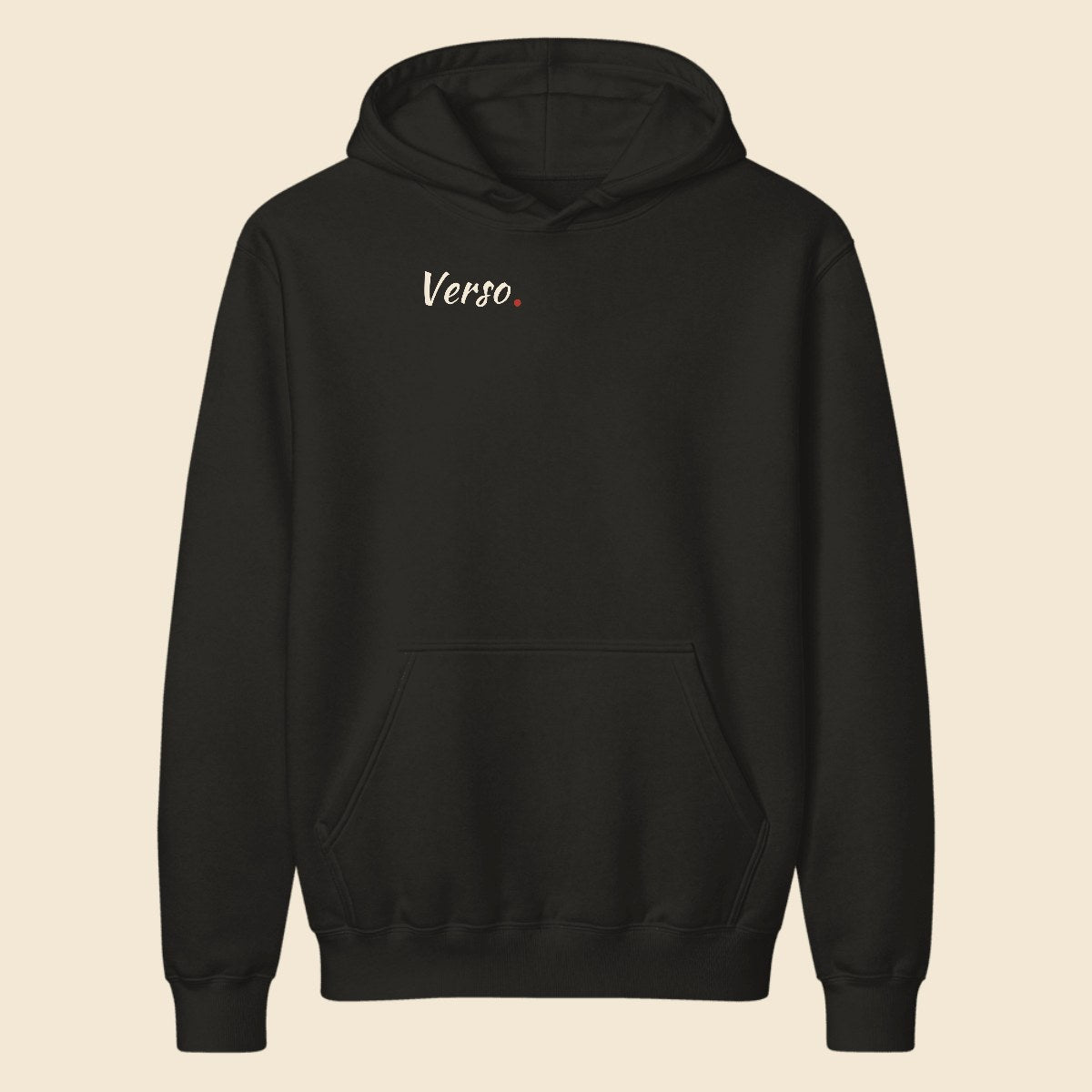 Hoodie Classique personnalisable, coloris Noir, Verso Paris · exemple Noir · logo Verso