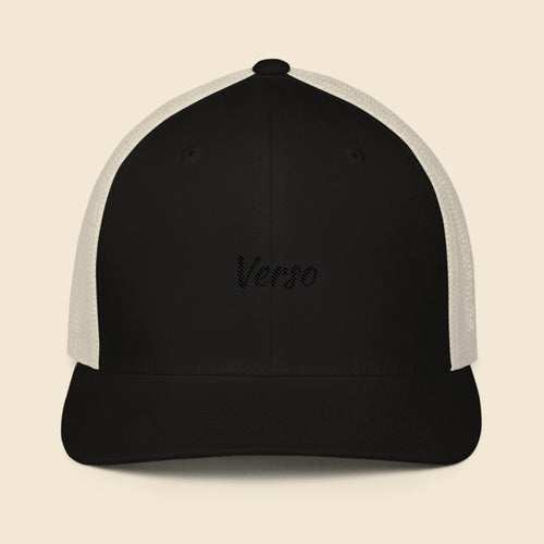 Casquette Camionneur Flexfit 6511 personnalisable, coloris Blanc, Verso Paris · exemple Blanc · logo Verso