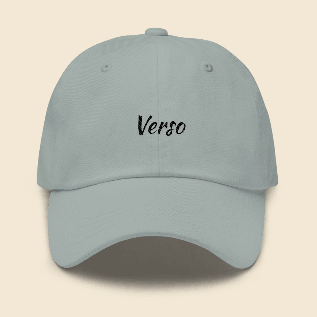 Dad Hat personnalisable, coloris Bleu clair, Verso Paris · exemple Bleu clair · logo Verso