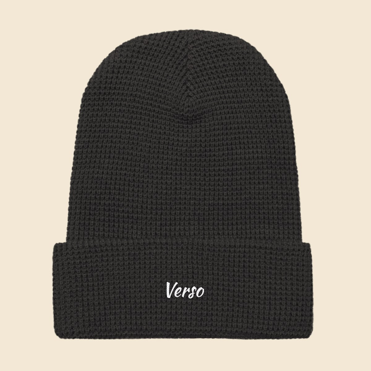 bonnet-waffle-studio · exemple Anthracite chiné · logo Verso