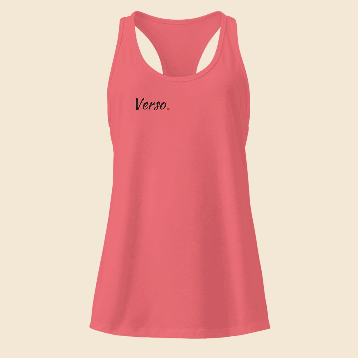 women-racerback-studio · exemple Rose vif · logo Verso