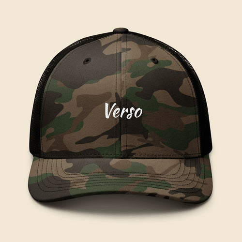 Casquette Camouflage personnalisable, coloris Noir, Verso Paris · exemple Noir · logo Verso