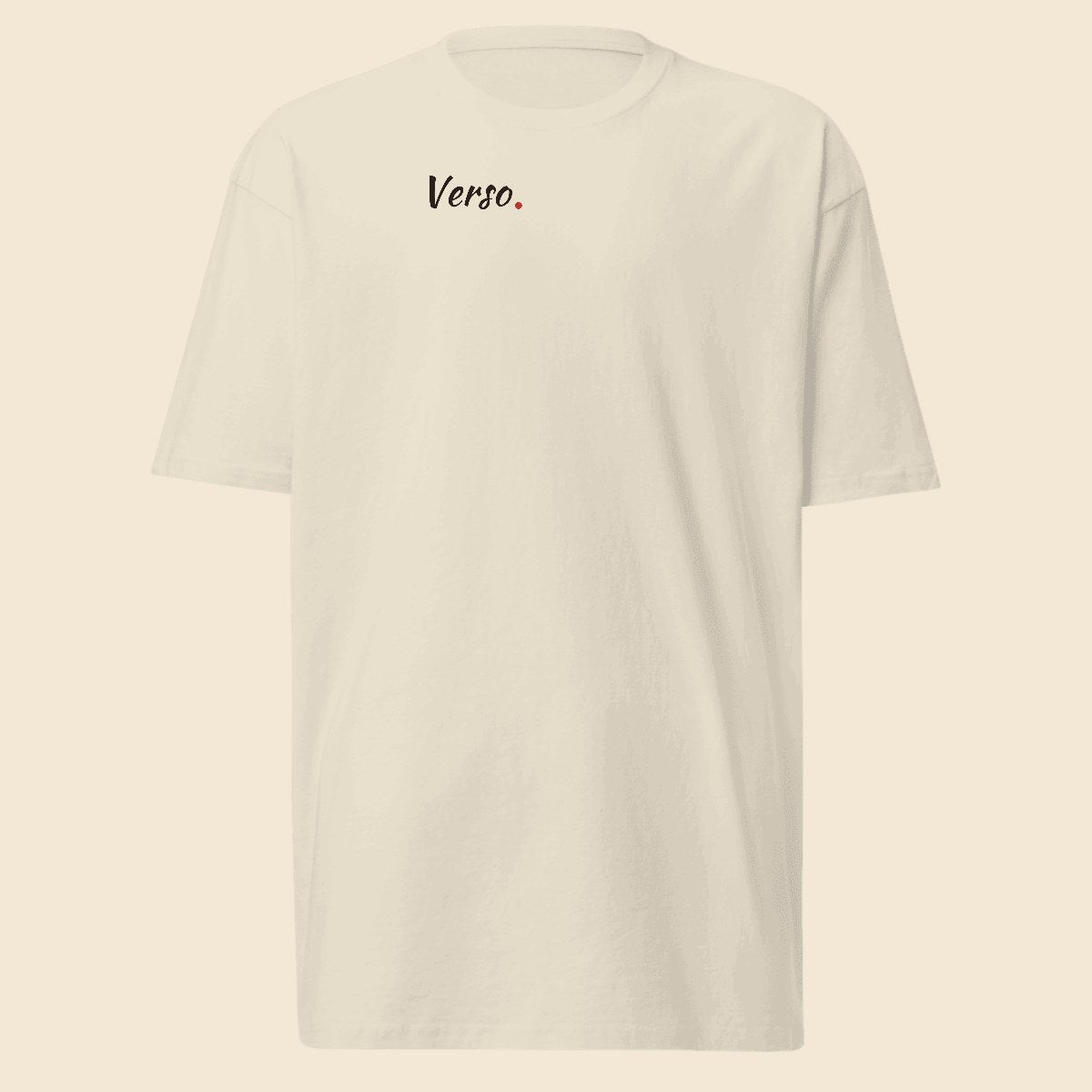 Tee Jersey Col Rond Cotton Heritage MC1086 personnalisable, coloris Blanc, Verso Paris · exemple Blanc · logo Verso