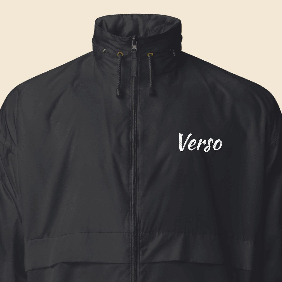 Veste Coupe-Vent personnalisable, coloris Marine, Verso Paris · exemple Marine · logo Verso