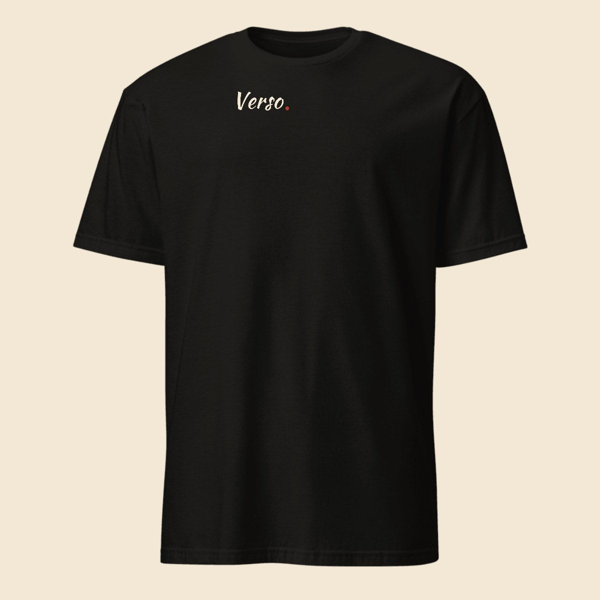 Tee Jersey Basique personnalisable, coloris Noir, Verso Paris · exemple Noir · logo Verso