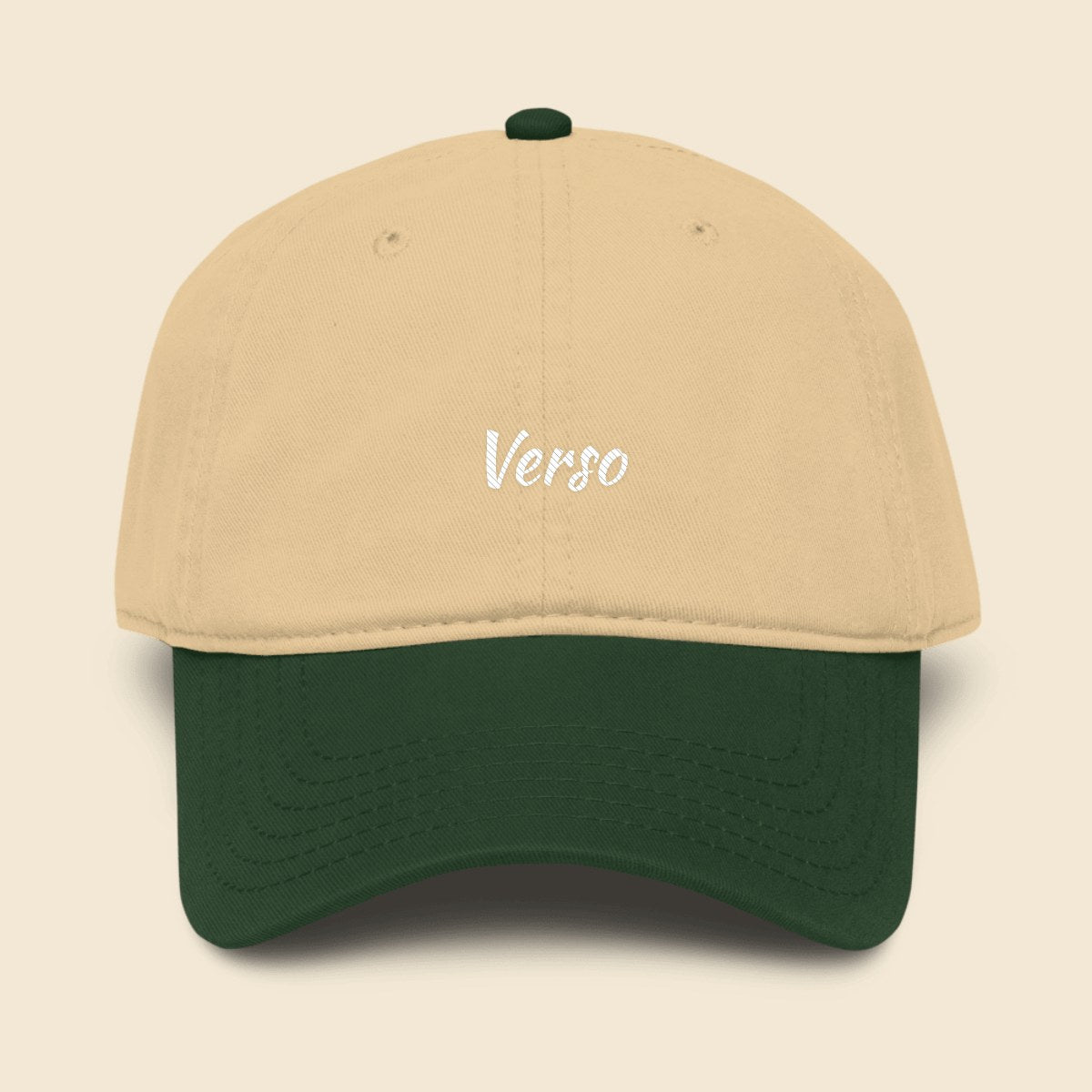 casquette-camionneur-garment-washed-baseball-cap-studio · exemple Kaki · logo Verso