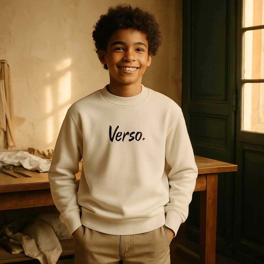 Sweat Enfant photographié dans l'atelier Verso Paris · atelier Verso · d'après produit · porté aucun